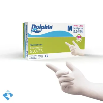 Dolphin Pudralı Lateks Muayene Eldiveni