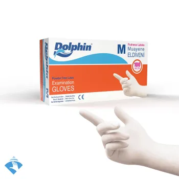 Dolphin Pudrasız Lateks Muayene Eldiveni