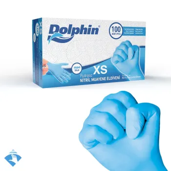Dolphin Pudrasız Mavi Nitril Muayene Eldiveni