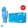 Beybi Strong-5 Pudrasız Mavi Nitril Muayene Eldiveni - Koli (20 Paket x 100'lü)